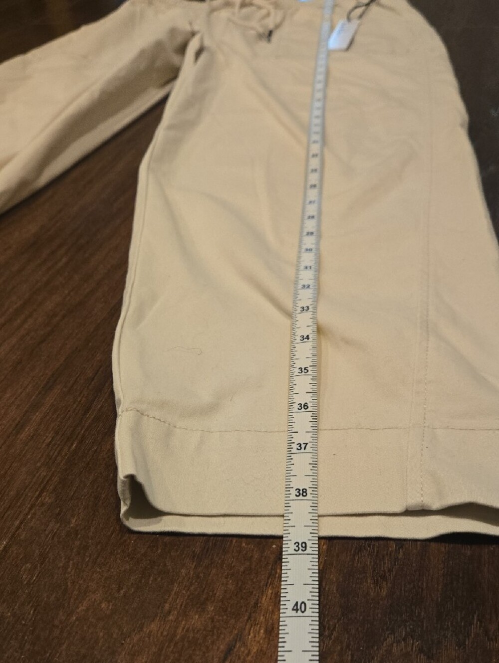 ⛱️Nicole Miller Cream Drawstring Elastic Waist Pants - Picture 8 of 11